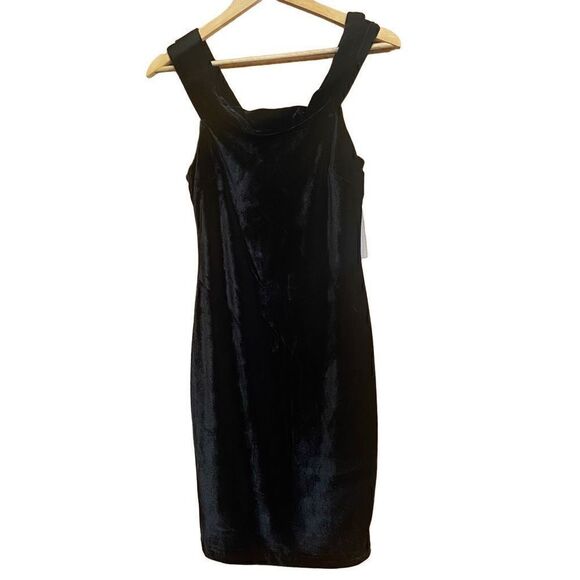 BCBGeneration Dresses & Skirts - BCBGeneration velvet cowl neck sleeveless sheath dress black new